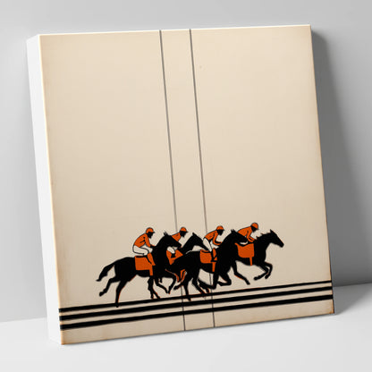 The Orange Silks racing horse canvas wall art