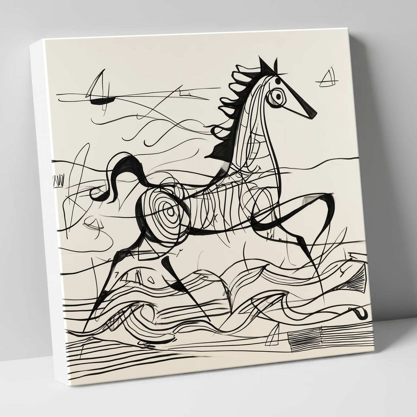 Structural Seaside Canter beach horse canvas wall art