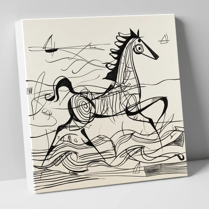 Structural Seaside Canter beach horse canvas wall art