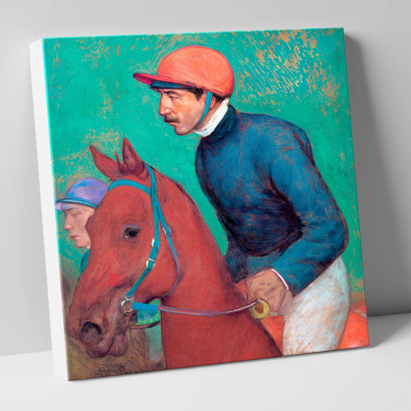 Turf Anticipation racing horse canvas wall art