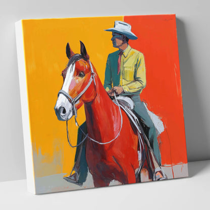 Vivid Horizon Rider western horse canvas wall art