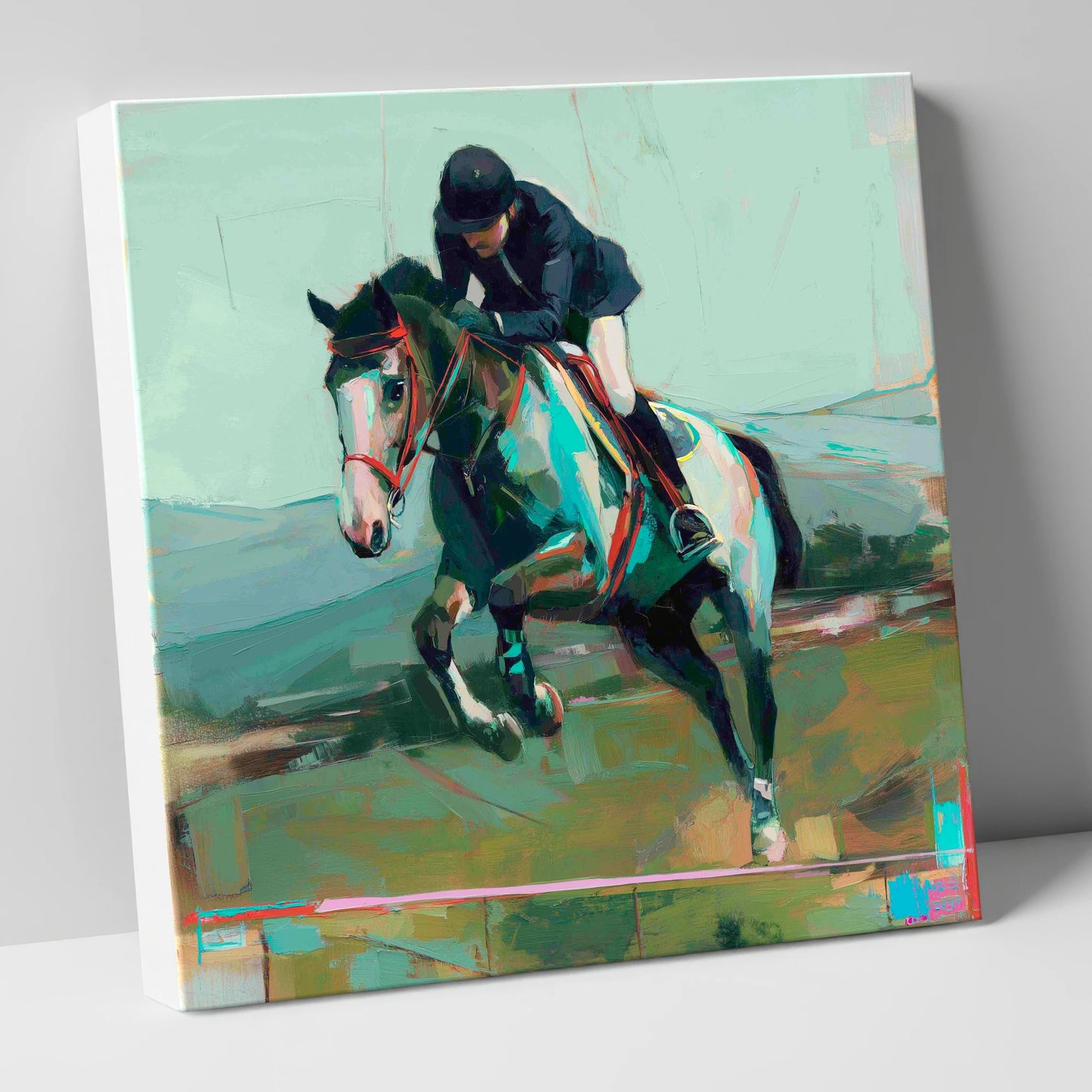 The Bold Clear show jumping horse canvas wall art