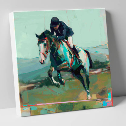 The Bold Clear show jumping horse canvas wall art