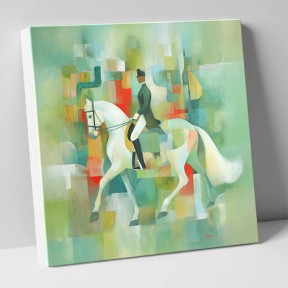 Modern Dressage Mosaic dressage horse canvas wall art