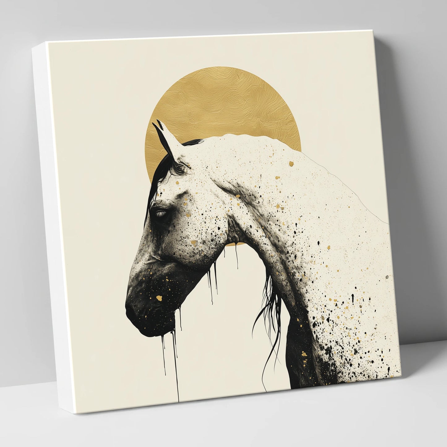 Gilded Equine Profile horse breed canvas wall art