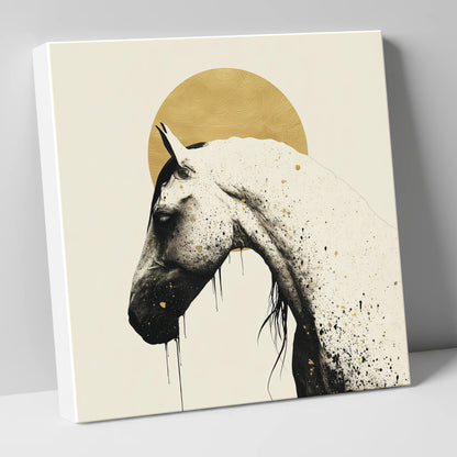 Gilded Equine Profile horse breed canvas wall art