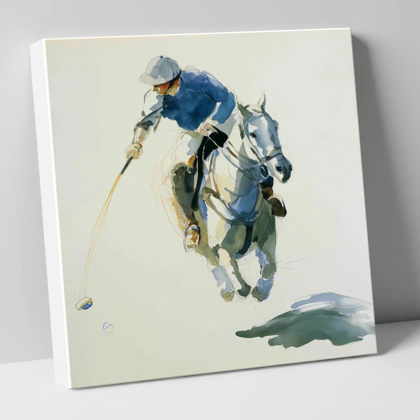 The Decisive Downward Swing polo horse canvas wall art