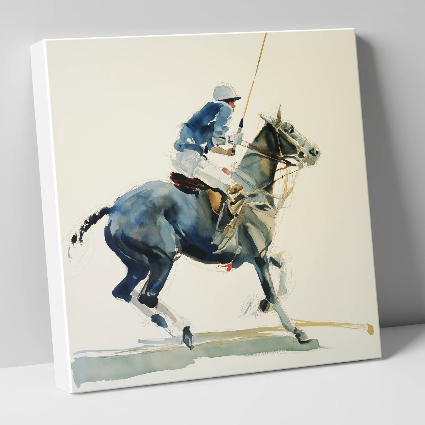 Mid-Chukka Momentum polo horse canvas wall art