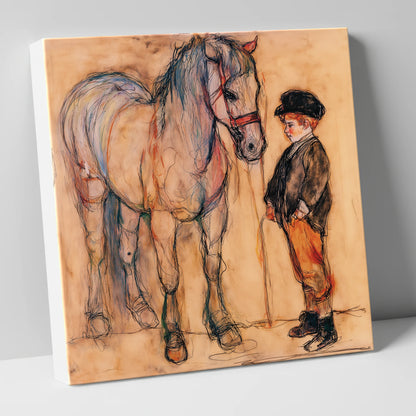 A Quiet Understanding horse & rider canvas wall art