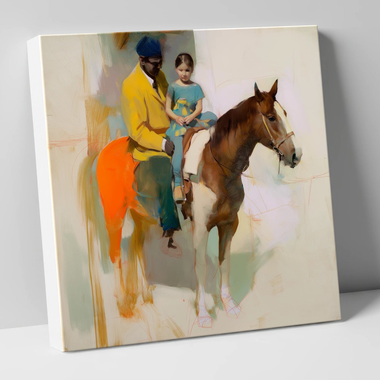 Shared Journey horse & rider canvas wall art