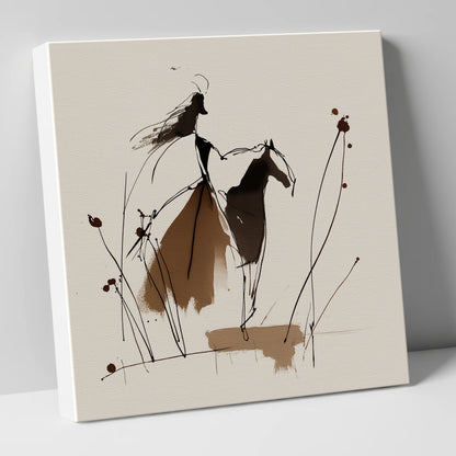 Fluid Harmony horse & rider canvas wall art