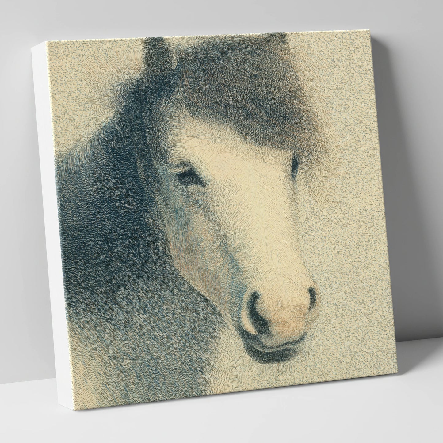 Midnight Slate Portrait horse breed canvas wall art