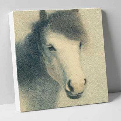 Midnight Slate Portrait horse breed canvas wall art