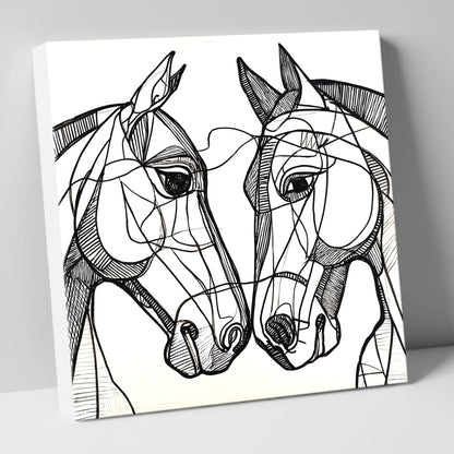 Structural Equine Bond horse portrait canvas wall art