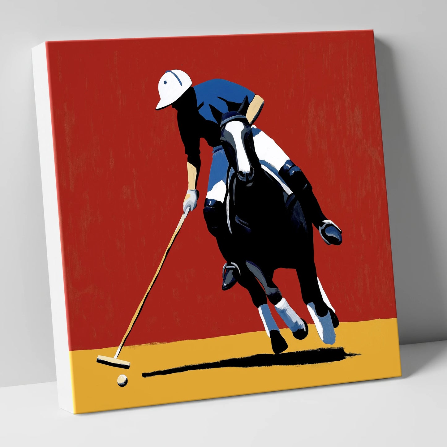 The Scarlet Pursuit polo horse canvas wall art