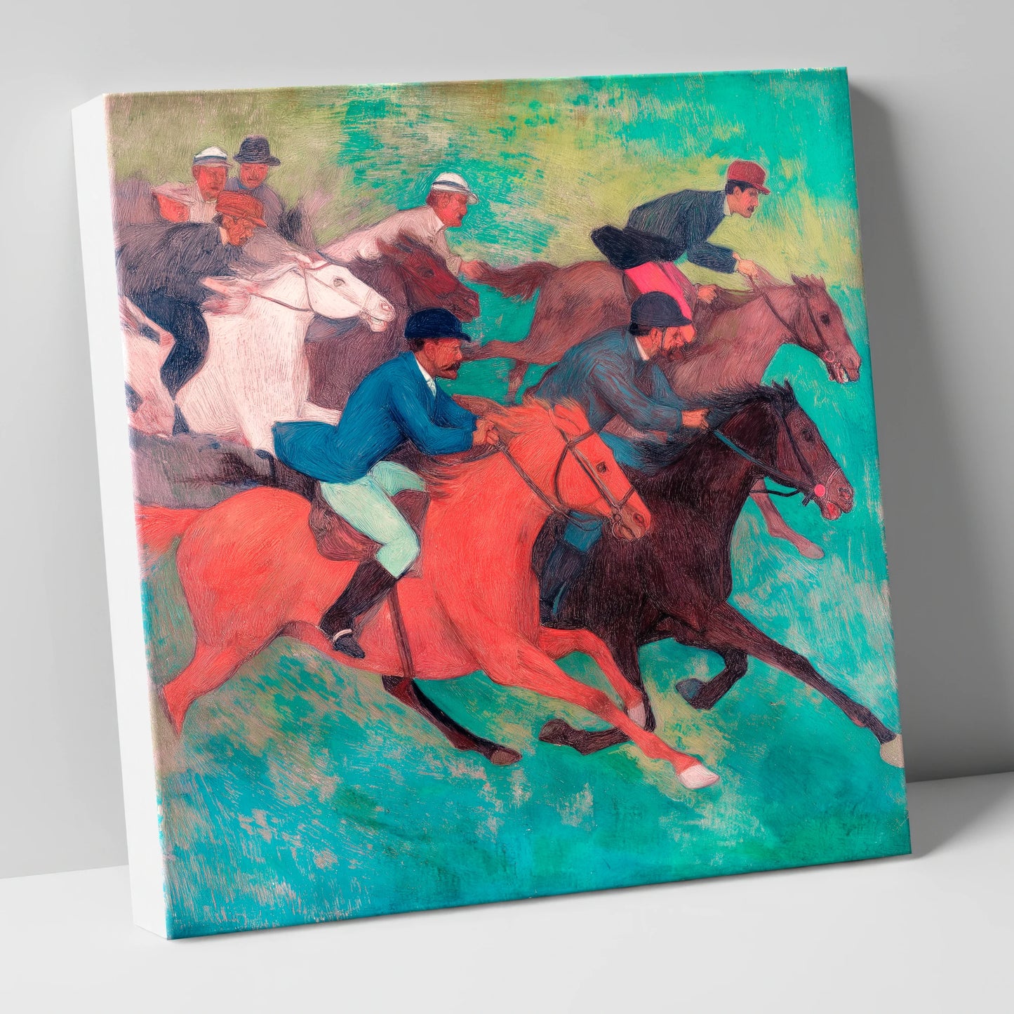 The Crimson Stride racing horse canvas wall art