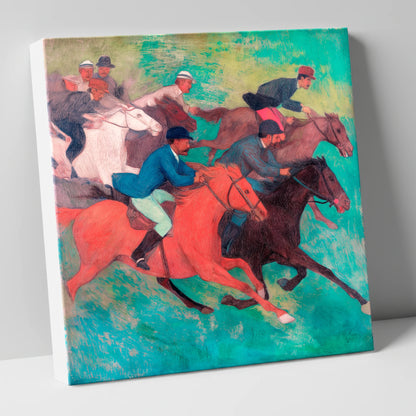 The Crimson Stride racing horse canvas wall art