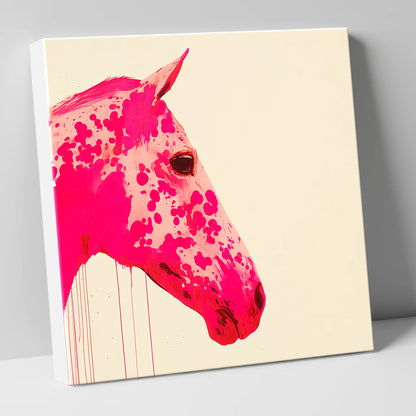 Vibrant Magenta Profile horse portrait canvas wall art