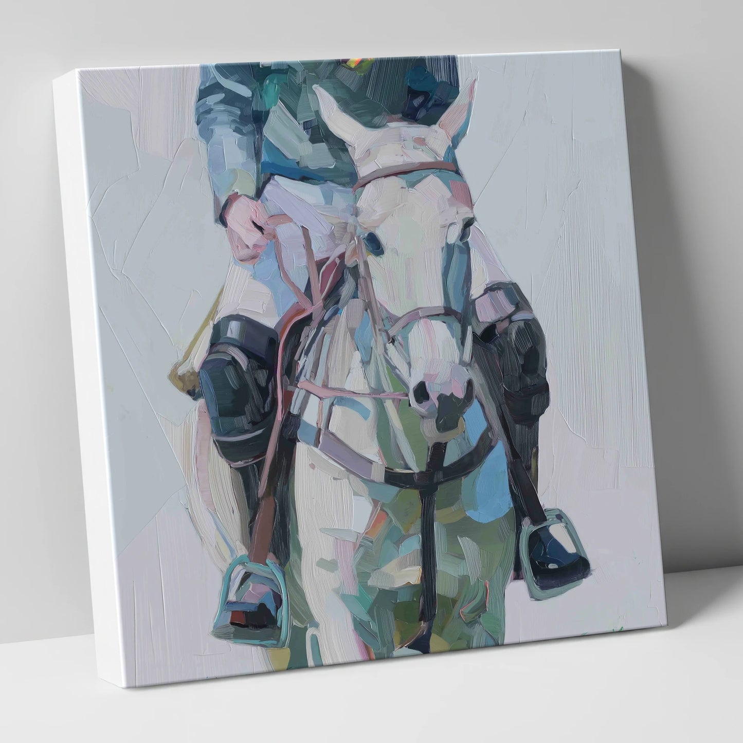 Quiet Before the Chukka polo horse canvas wall art
