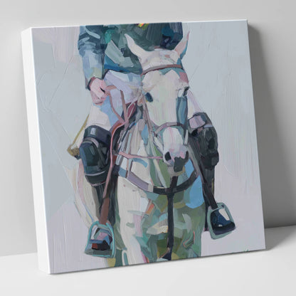 Quiet Before the Chukka polo horse canvas wall art