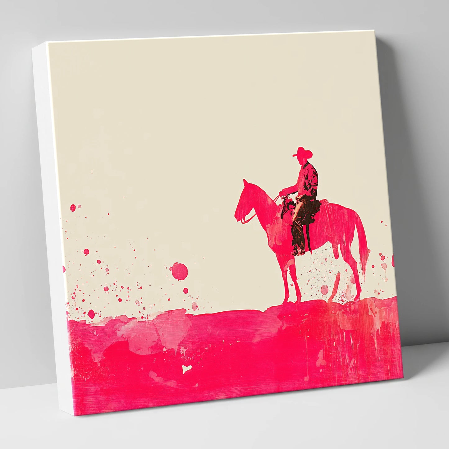 Vivid Western Silhouette western horse canvas wall art