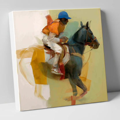 Cerulean and Silk racing horse canvas wall art
