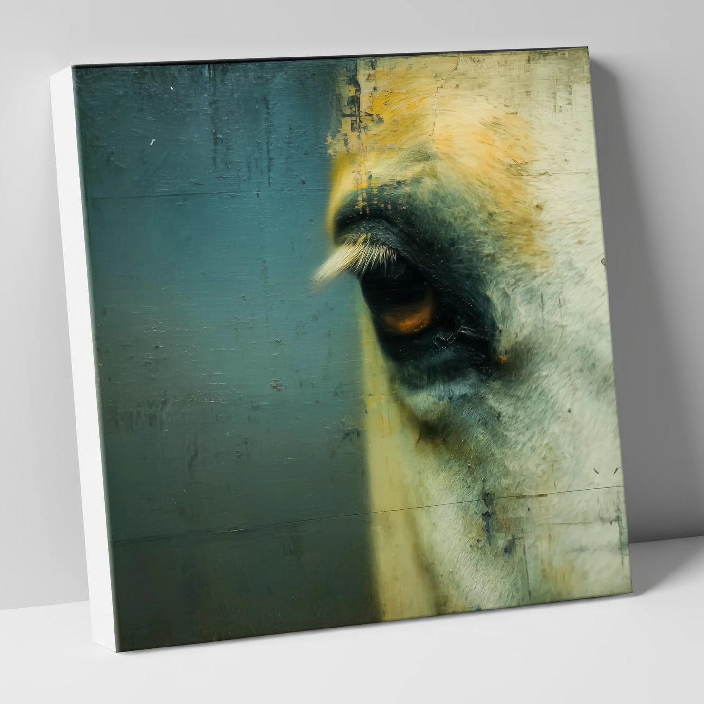 Ochre and Slate Gaze horse portrait canvas wall art