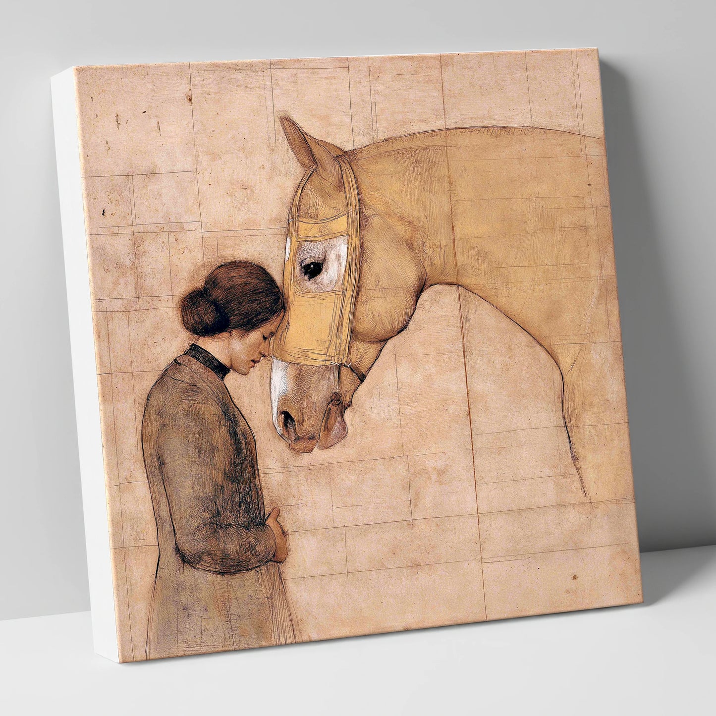 The Silent Language horse & rider canvas wall art