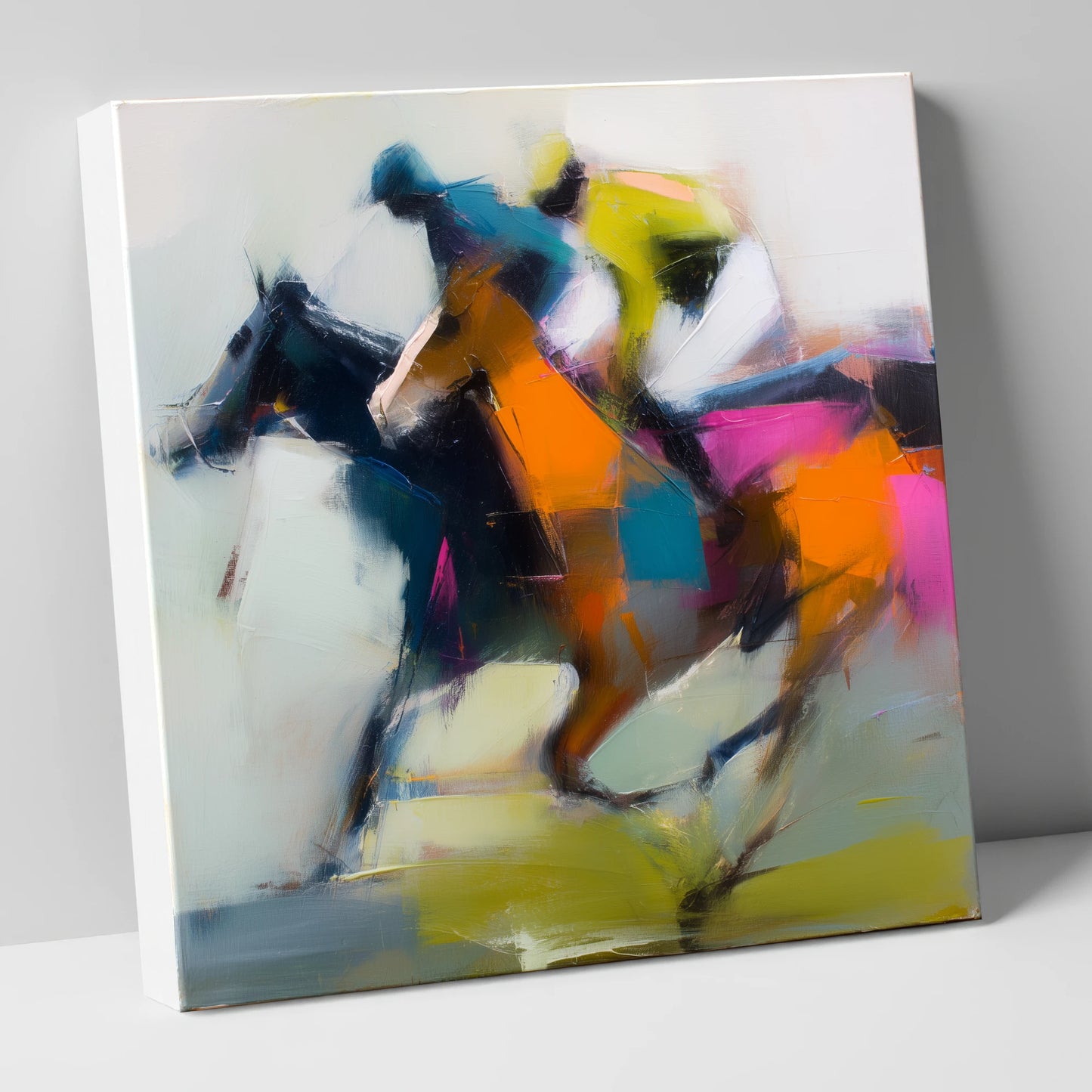 Velocity in Colour racing horse canvas wall art