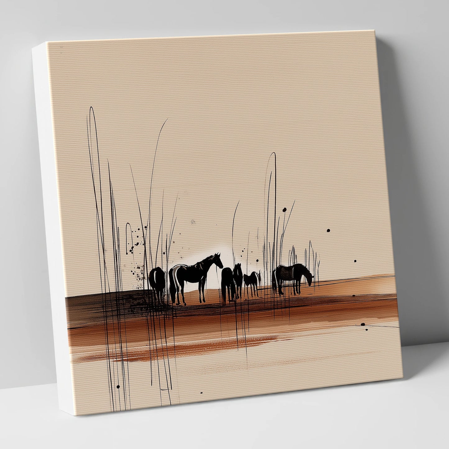 Whispers in the Reeds horse landscape canvas wall art