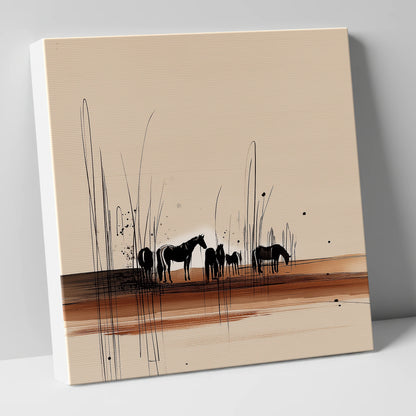 Whispers in the Reeds horse landscape canvas wall art