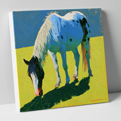 Vibrant Appaloosa Horse Grazing horse breed canvas wall art