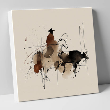 Western Shadows western horse canvas wall art