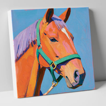 Colourful Chestnut Horse Portrait horse breed canvas wall art