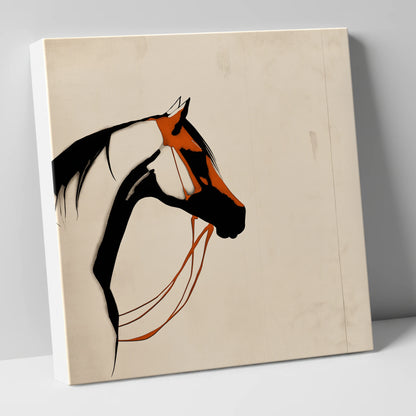 Rust and Ink Silhouette horse breed canvas wall art