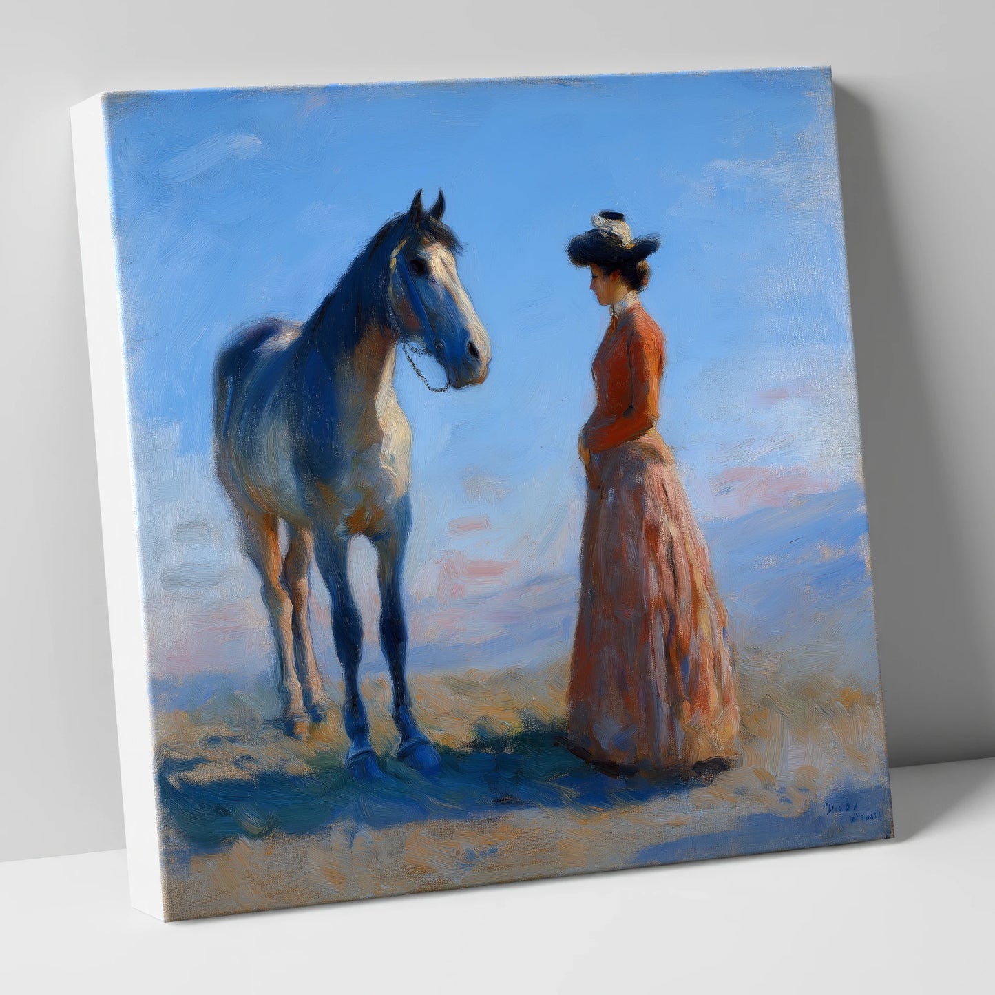 A Timeless Bond horse & rider canvas wall art