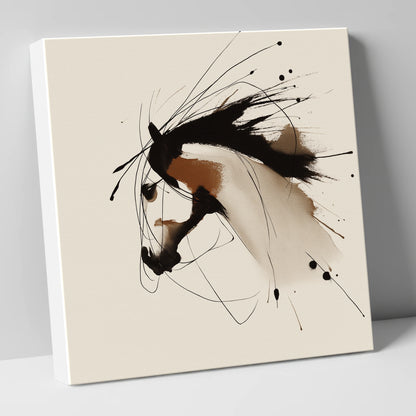 Ink Wash Equine Profile horse portrait canvas wall art