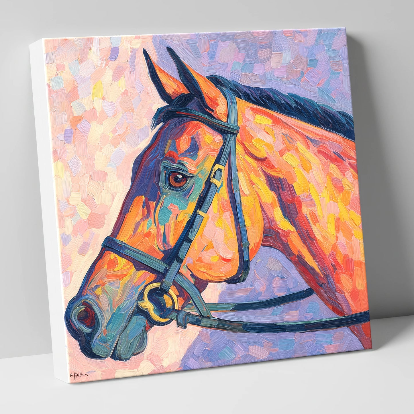 Vivid Equine Gaze racing horse canvas wall art