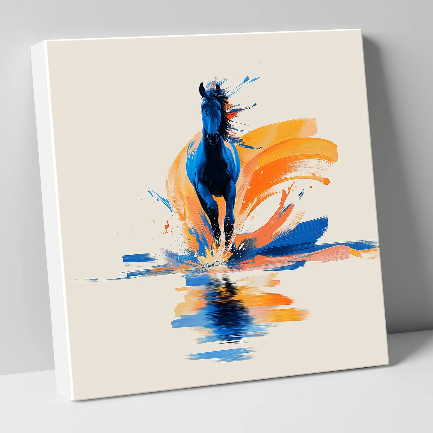 Sapphire Surge wild horses canvas wall art
