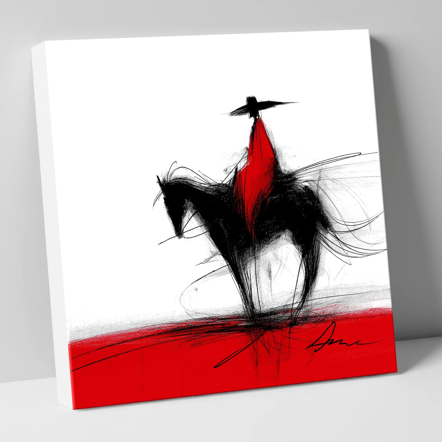Crimson Vaquero western horse canvas wall art