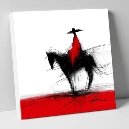 Crimson Vaquero western horse canvas wall art