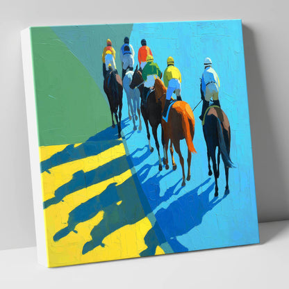 Bright Silks Long Shadows racing horse canvas wall art