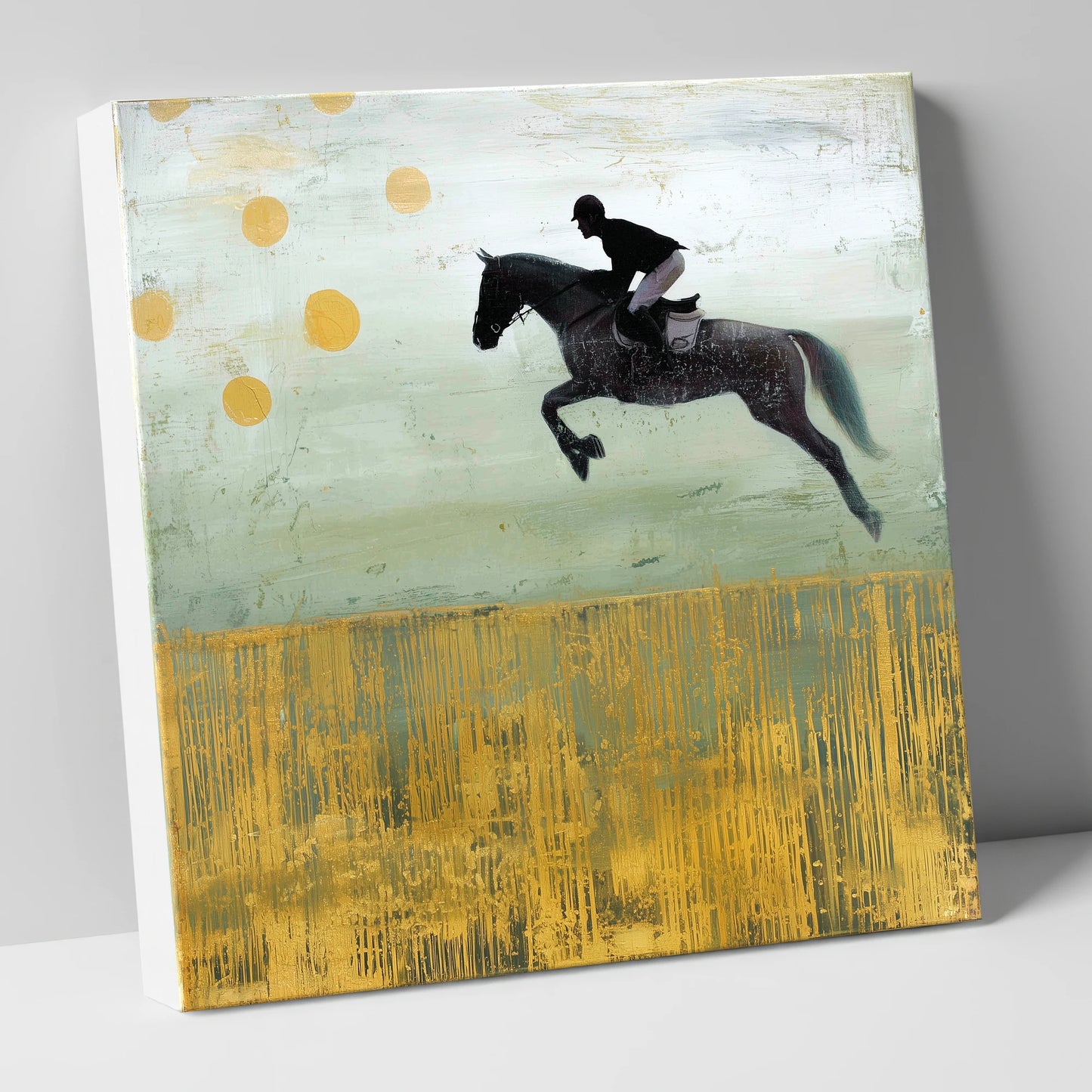 Gilded Flight show jumping horse canvas wall art