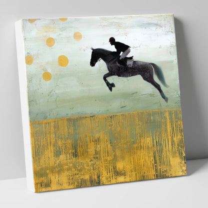 Gilded Flight show jumping horse canvas wall art