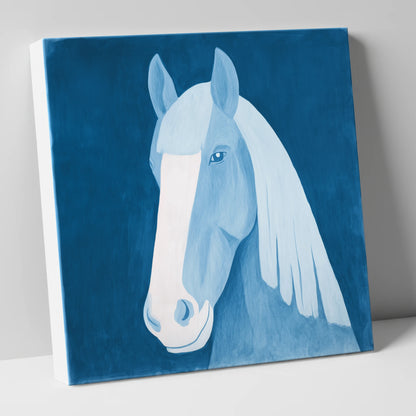 The Blue Blaze horse breed canvas wall art