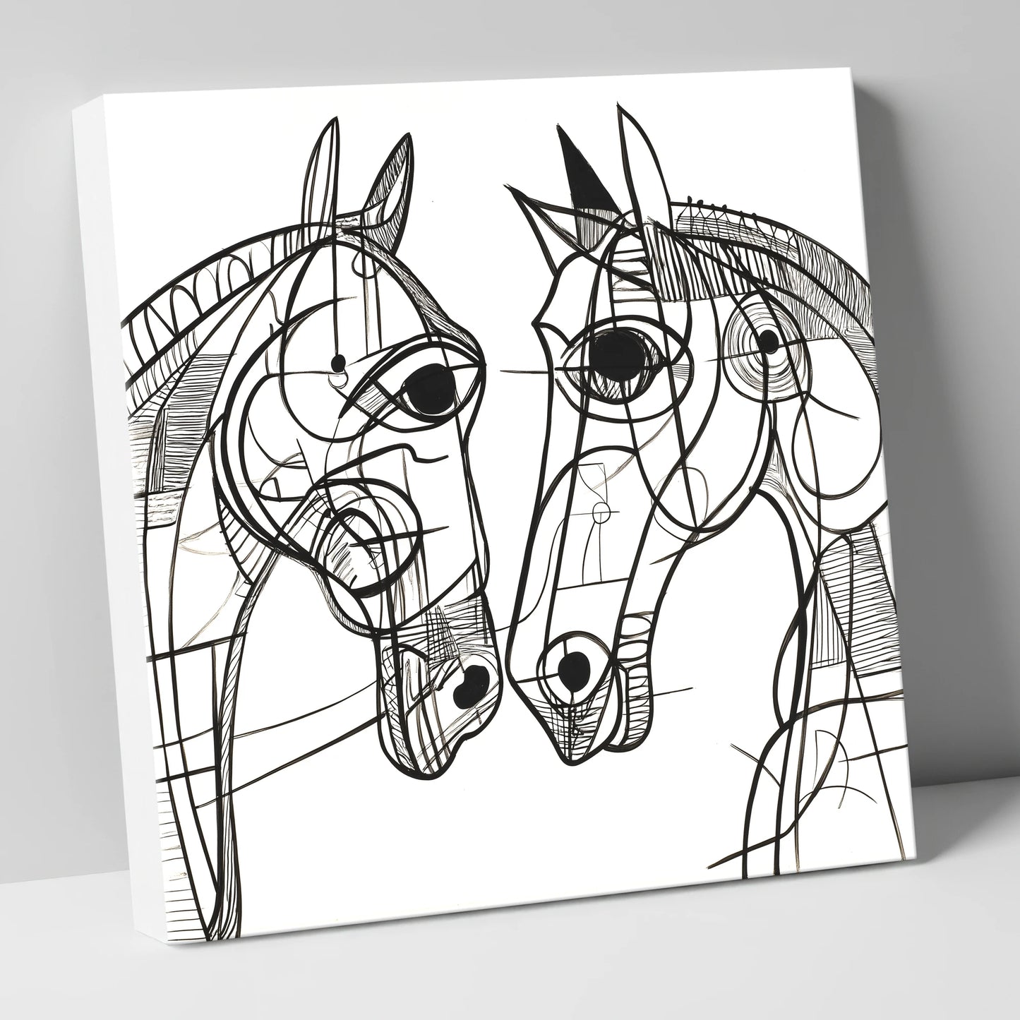 Structural Equine Bond horse portrait canvas wall art