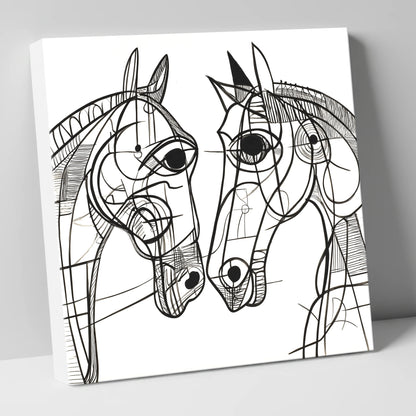 Structural Equine Bond horse portrait canvas wall art