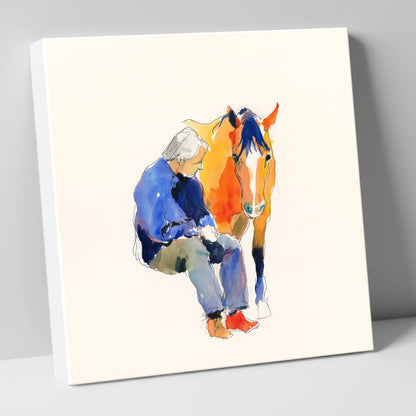 Shared Silence horse & rider canvas wall art