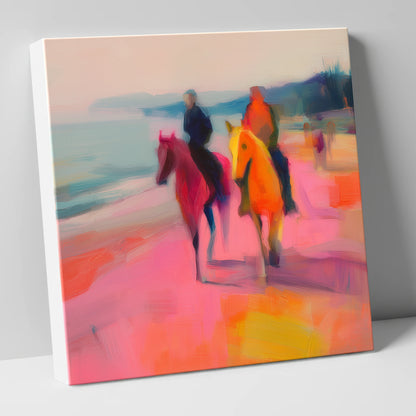 Vivid Coastal Ride horse landscape canvas wall art