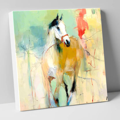 Abstract Paddock Spirit racing horse canvas wall art